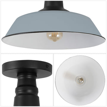 Camila 14"  Classic Industrial Indoor/Outdoor Iron LED Semi Flush Mount